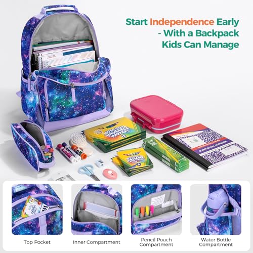 Choco Mocha Cheetah Backpack Set Kids Backpacks for Girls, Girls Backpack with Lunch Box & Water Bottle, Elementary School Bookbag Age 6-8 17 Inch, Purple - color: Cheetah Purple