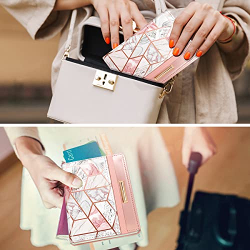 Coco Rossi Passport Holder for Travel Women Slim RFID Passport Cover Wallet - color: Gold Line