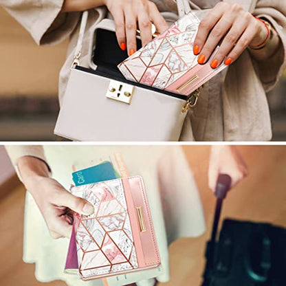 Coco Rossi Passport Holder for Travel Women Slim RFID Passport Cover Wallet - color: Gold Line