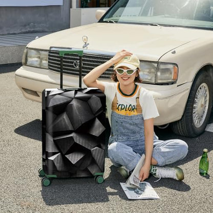ANNA QUEEN Travel Luggage Cover Suitcase Protector Suitcase Cover Anti-Scratch,Stretchable Bag Cover Washable Durable Polyester - color: Black 3D, size: L(fits 28-30Inch suitcase)