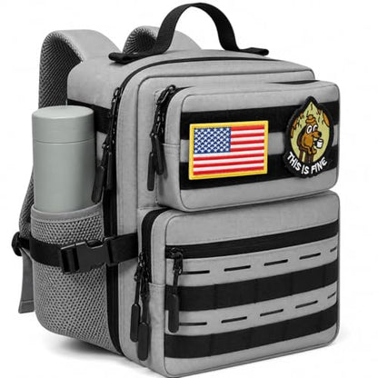 9L Mini Tactical Backpack for Men and Women, Gym Hiking Travel Daypack - color: Gray