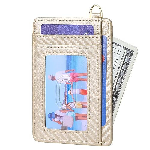 GEEAD Slim Minimalist Front Pocket RFID Blocking Card Holder Wallets for Men & Women - color: Carbon Khaki