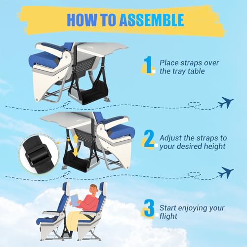 Airplane Foot Fammock, No Collapse Thickened Bamboo Plane Foot Rest Travel - color: 1 Pc Gray