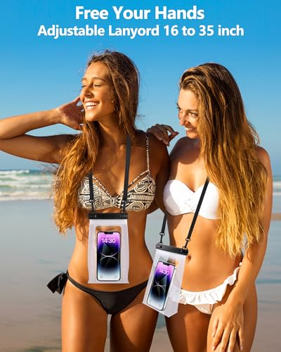 PEDVSTY Waterproof Phone Pouch Floating, Double Seals, Expandable Space - color: White, size: Regular (Up to 7.2")
