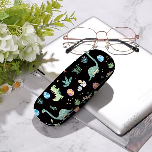 Glasses Case Hard Shell,Portable Protective Eyeglasses Case, Eyeglass Holder Box with Cleaning Cloth,for Women Men - color: Dinosaur