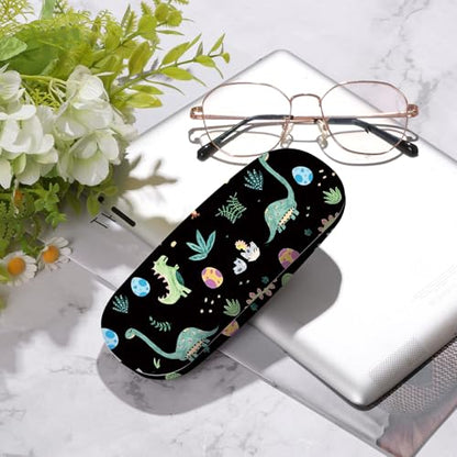 Glasses Case Hard Shell,Portable Protective Eyeglasses Case, Eyeglass Holder Box with Cleaning Cloth,for Women Men - color: Dinosaur