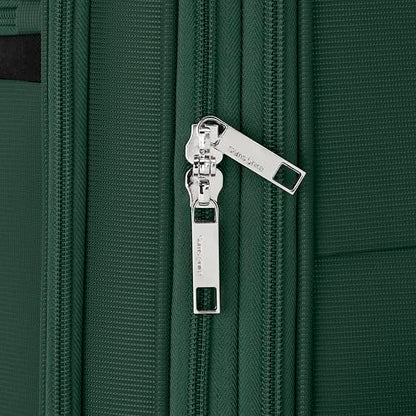 Samsonite Soft-Sided 25-Inch Lightweight Medium Checked Expandable Element Suitcase: Durable, 360° Spinner Wheels, Adjustable Telescopic Handle, 2 Front & 1 Side Pocket- Bistro Green - color: Bistro Green, size: 25-Inch Checked-Medium