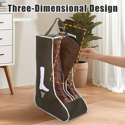 2 Pack Boot Storage Bag, Portable Dust Proof Boot Bags for Cowboy Boots - color: 2 Pack Brown