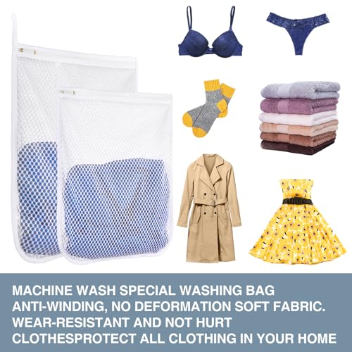 4 pcs Durable Honeycomb Mesh Laundry Bags for Delicates 2 Large (16" x 19") 2 Medium (12" x 15") - size: 2 Large X 2 Medium