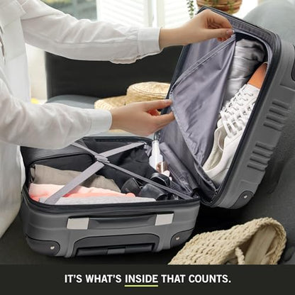 Kenneth Cole REACTION Out of Bounds Lightweight Hardshell 4-Wheel Spinner Luggage, Charcoal, 28-Inch Checked - color: Charcoal, size: 28-Inch Checked