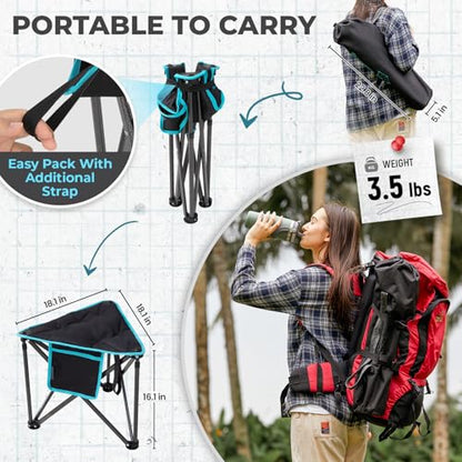 FUNDANGO Folding Tripod Stool, Lightweight Portable Fishing Chair 440Lbs - color: Black Tripod-1 Pack
