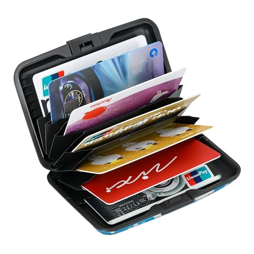 ELFISH RFID Aluminum Wallet Credit Card Protector Case Holder for Men Women - color: Blooms