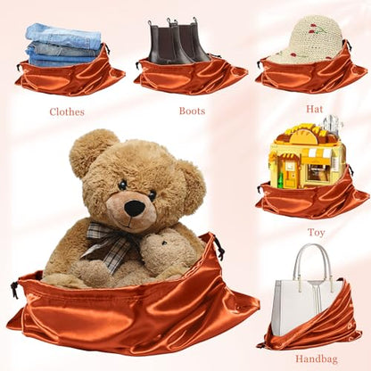 P Pothuiny 2 Pcs Satin Dust Bags for Handbags - color: Orange