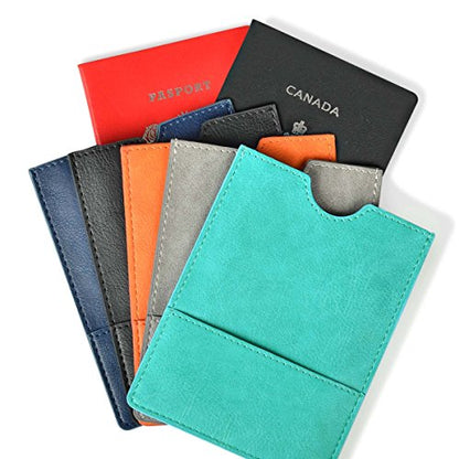 XEYOU Passport Holder Sleeve Case Travel Passport Pouch Wallet - color: Orange