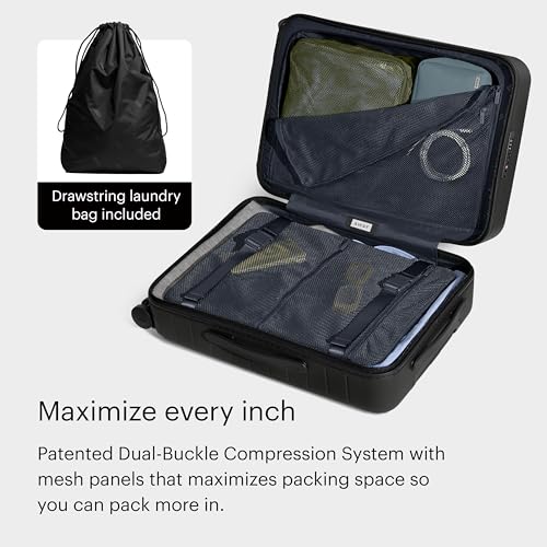 Away Bigger Carry-On Luggage, 23-Inch Lightweight Hardside Spinner Suitcase - color: Jet Black