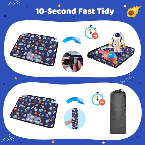 Airplane Kids Travel Tray With Pocket for Plane, Blue Space - color: Blue Space