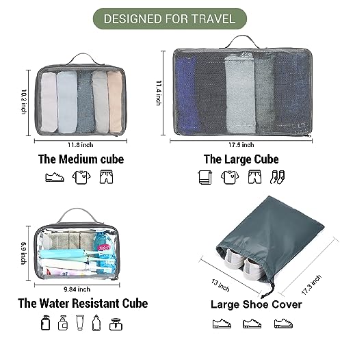 MOLNIA Large Travel Backpack for Men Women,Waterproof Carry On Backpack,Laptop Backpack for College Travel Daily Work - color: Olive Green With Packing Cubes