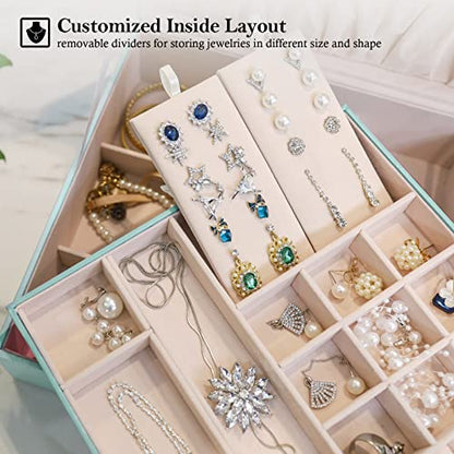 ProCase 2 Layers Jewelry Box for Women -Mint - color: Mint