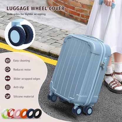 Luggage Wheel Covers, Anti Dust & Scratch, For 2-2.4" wheels - Dark blue - color: Dark blue
