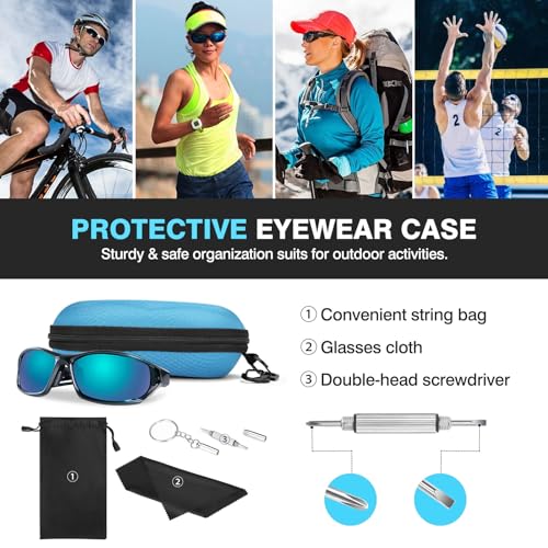 MoKo Semi Hard Shell Sunglasses Case, Unisex Protective Eyeglass Case Glasses Case Holder with Metal Hanging Hook - color: 인디고-에바, size: 1개입