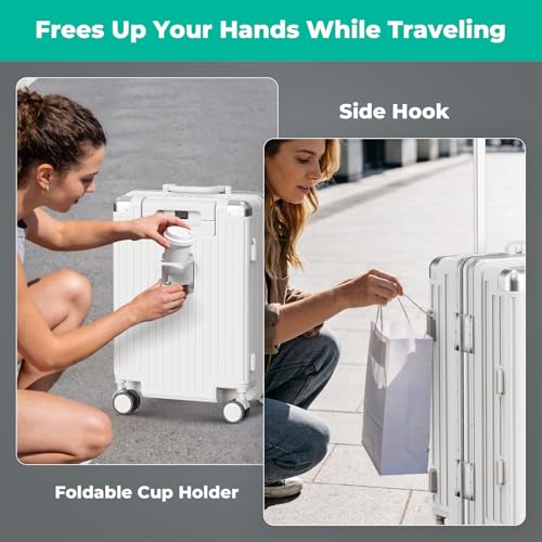 28 Inch Extra Large Luggage with USB Port & TSA Lock - color: White, size: 28 Inch