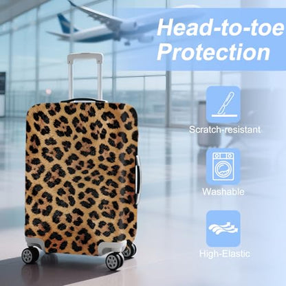 ANNA QUEEN Travel Luggage Cover Suitcase Protector Suitcase Cover Anti-Scratch,Stretchable Bag Cover Washable Durable Polyester - color: Leopard print, size: XL(fits 32-34Inch suitcase)