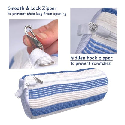 2 Pack Shoe Washing Machine Bag, Shoe Mesh Laundry Bags for Sneakers - color: Bluewhite