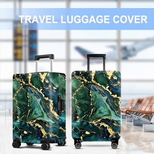 Green Pattern Luggage Cover Washable Suitcase Protector Anti-scratch Suitcase cover Fits 20-22 Inch Luggage S - color: Green pattern, size: S(20-22inch suitcase)