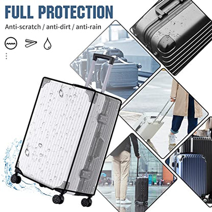 bvya Luggage Protector Suitcase Cover PVC Bag Dust Proof Travel Suitcase with A Luggage Handle Wraps By Randomly Sent - size: 20 INCH