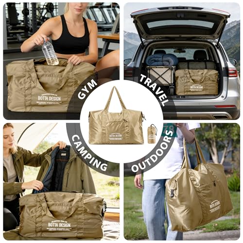 Veki Small Duffle Bag for Travel, Lightweight Carry On Bags, Khaki, M - color: Khaki, size: M