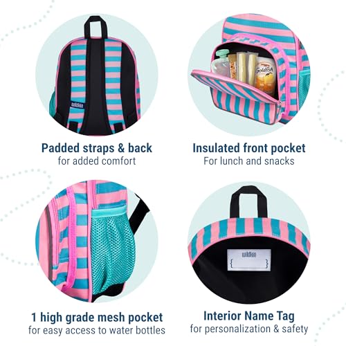 Wildkin 12 Inch Toddler Backpack for Kids, Pink Stripes - color: Pink Stripes
