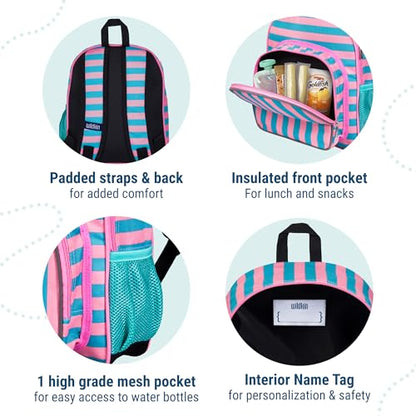 Wildkin 12 Inch Toddler Backpack for Kids, Pink Stripes - color: Pink Stripes