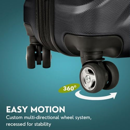 Skyway Nimbus 4.0 Expandable, Durable Hardside, 4 Wheel Spinner, Lightweight Suitcase, Unisex, Stylish, Black, Carry-On 20-Inch - color: Black, size: Carry-On 20-Inch