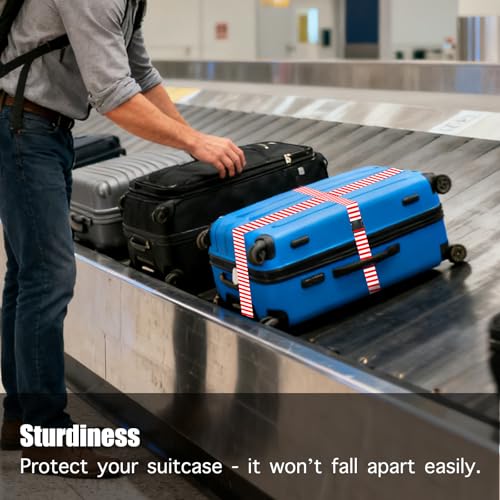 Nuxovilar Luggage Straps Set for Suitcase 1.96x90.5in Polyester - color: CC01456, size: 1.96"x90.5"