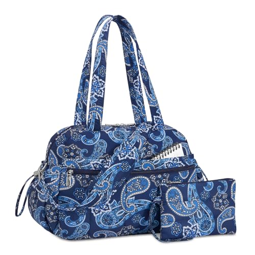 TOPDesign Travel Duffel Bag, Puffy Carry On Overnight, Gym Bag w/Wet Pocket - color: Bandanna