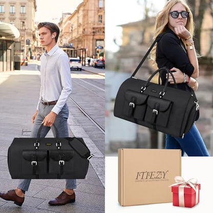 Garment Bag for Travel Convertible Carry on Travel Duffel Bag for Men Women - color: A03-Black