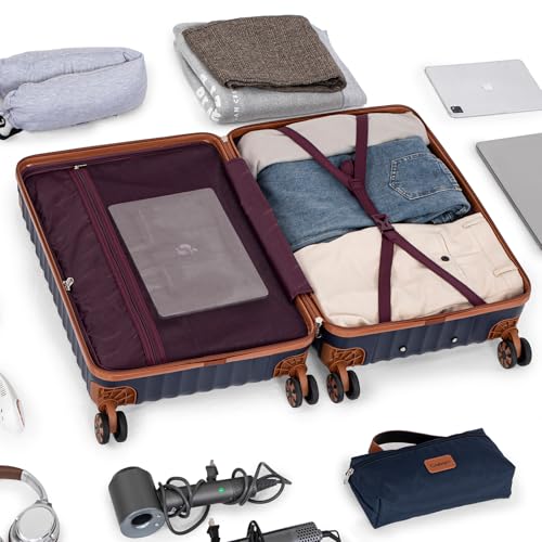 Cosbarn Luggage Sets 5 Pcs Suitcases with Wheels, 20"/24"/28",PalePurple - color: PalePurple, size: 5 Piece Sets (20/24/28/Db/Tb)