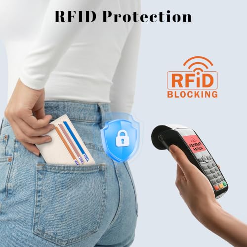 Airkit Small Slim ID Case, Womens Credit Card Holder Wallet, RFID Sleeve - color: White