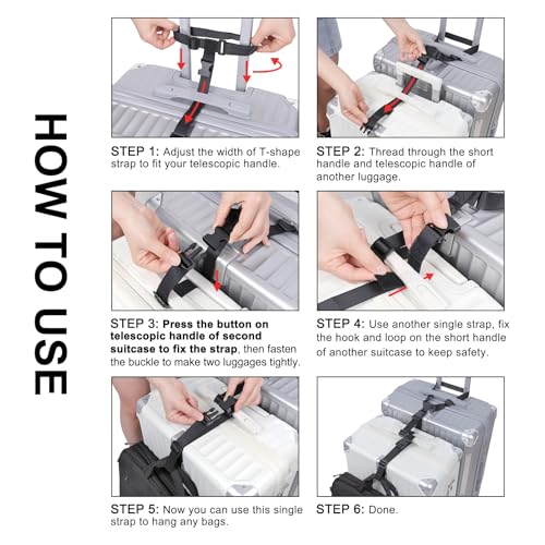 Vigorport Luggage Straps, Luggage Connector Straps for Suitcases Add A Bag and Connect Your 2 Suitcases Together Adjustable Attachment Accessories Belts (1'' Width S Size) - size: 1''W - Small