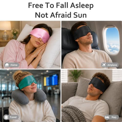 Soft Sleep Mask, Blackout Eye Mask for Side Sleepers for Women Men - color: Green