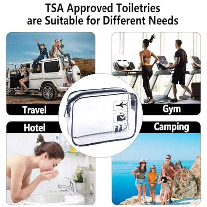 Clear Makeup Bags TSA Approved Toiletry Bag-6Pack - color: Black-6pcs
