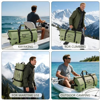 Modoker Waterproof Roll-Top Duffel Backpack for Kayaking and Camping