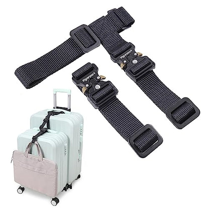 Vigorport Luggage Connector Straps for Suitcase, Add A Bag Suitcase Belt - size: Normal-Metal Buckle