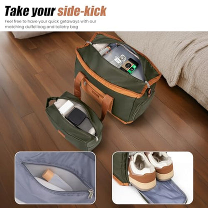 Cobens Luggage Sets 5 Piece, Expandable Suitcases, 20/24/28inch, Olive - color: Olive