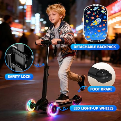 4-in-1 Detachable Scooter Luggage for Kids, Foldable Ride-On Suitcase - color: Navy