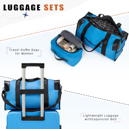 5 Piece Hardshell Luggage Set TSA Lock Spinner Wheels IceBlue - color: IceBlue, size: 5 piece