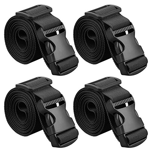 MAGARROW 80" Long Utility Luggage Straps with Buckle Adjustable (Black (4-Pack), 1.5" Wide - 80" Long) - color: Black (4-Pack), size: 1.5" Wide - 80" Long