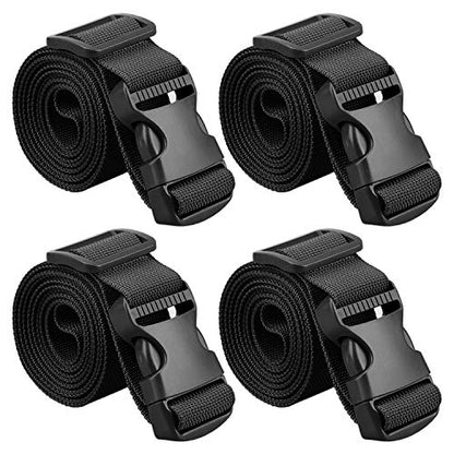 MAGARROW 80" Long Utility Luggage Straps with Buckle Adjustable (Black (4-Pack), 1.5" Wide - 80" Long) - color: Black (4-Pack), size: 1.5" Wide - 80" Long