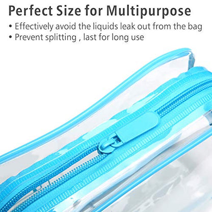 PACKISM TSA Approved Toiletry Bag - Clear Makeup Bag, Black White Blue - color: White Black Blue, size: Medium Set (Standard)