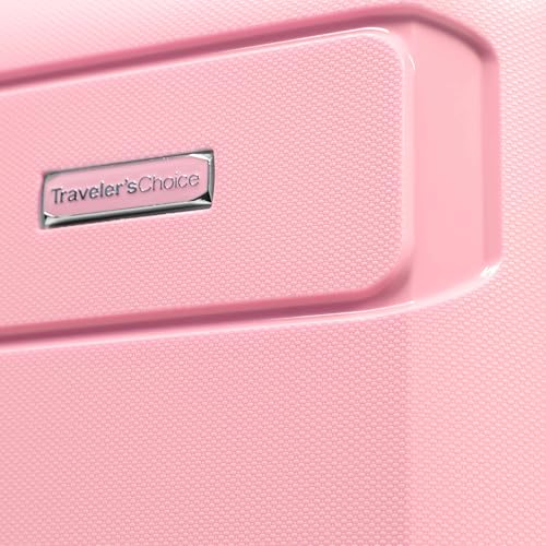 Traveler's Choice Pagosa Hardshell Expandable Luggage with Spinner Wheels, Pink, 30-Inch Large - color: Pink, size: 30-Inch Large